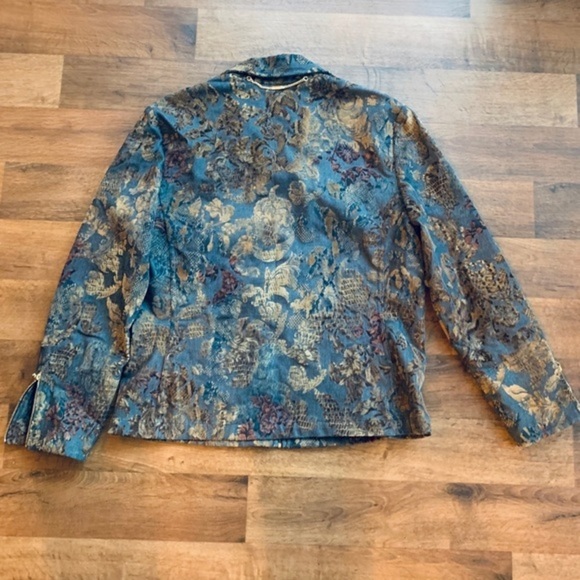 St. John Sport Floral Jacket Gray with Fall Colors - Picture 8 of 8